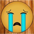 Deerlux Emoji Style Round Funny Smiley Face Kids Area Rug, Sobbing Emoji Rug, 24 x 24 QI003878.XS